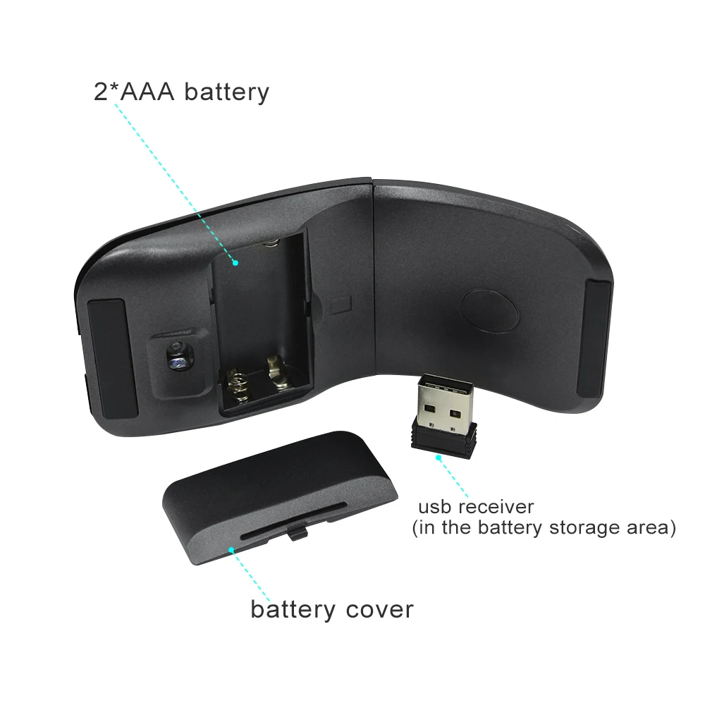 Беспроводная игровая мышь 2 4G Usb оптическая Складная Мышь ультра-тонкая сенсорная