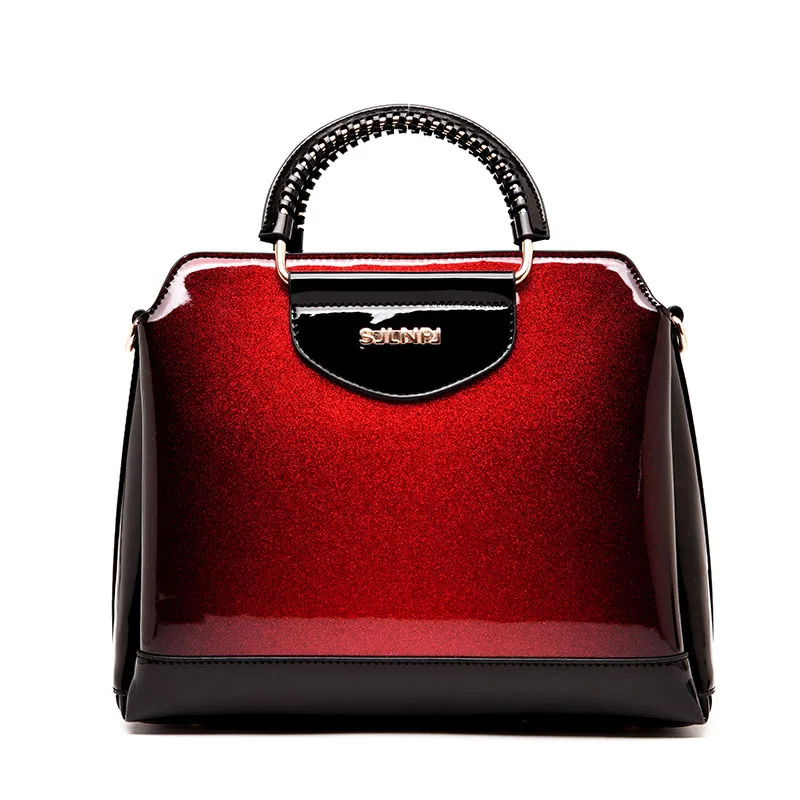 

2021 New 2020 Fashion High Quality Patent Leather Luxury Tote Bag Gradient Color Handbag Women's Shoulder Messenger Bag
