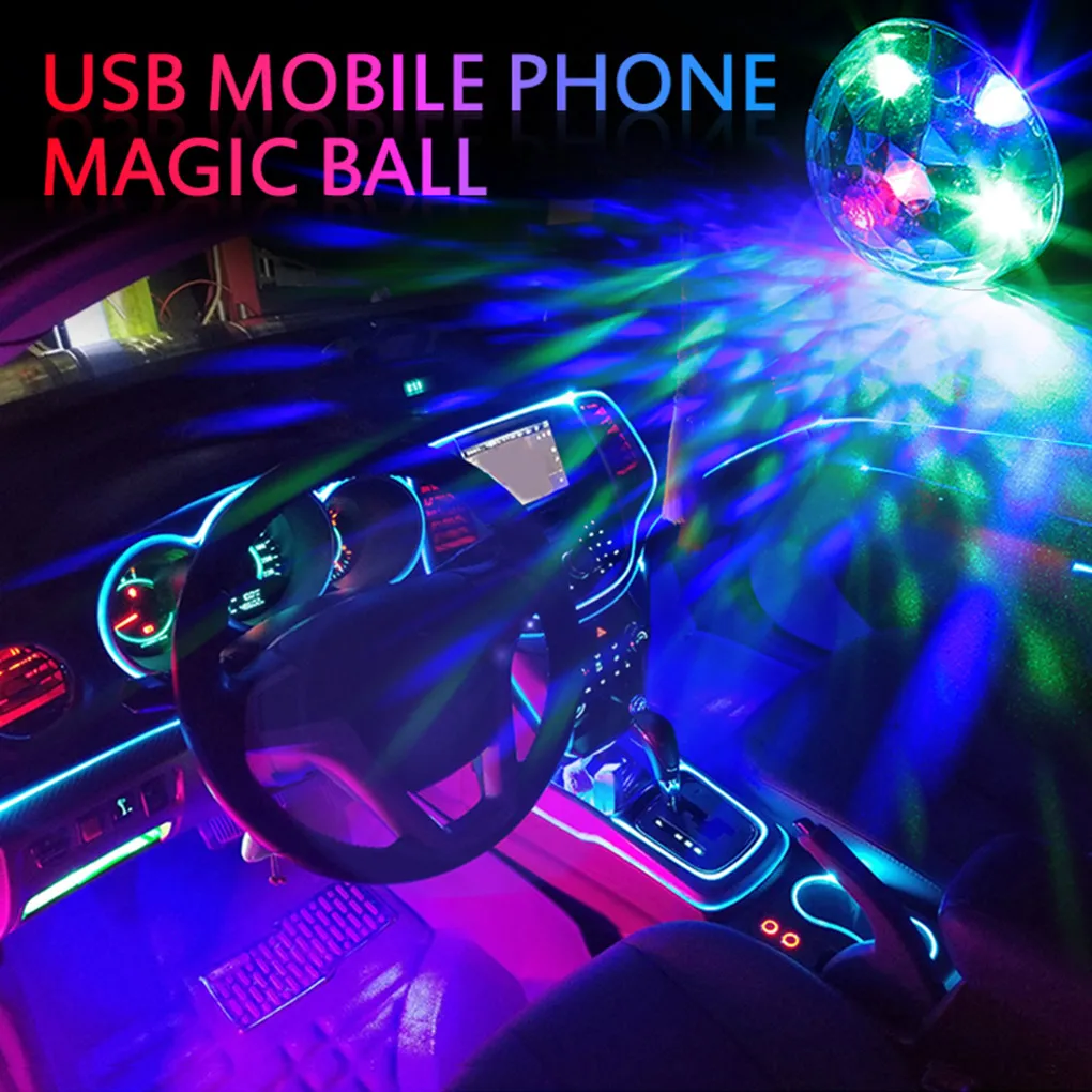 

Mini Rotating Colorful Stage Light Home Christmas KTV Party DJ Disco Effect Lights Crystal Magic Ball Strobe Stage Lamp USB Plug