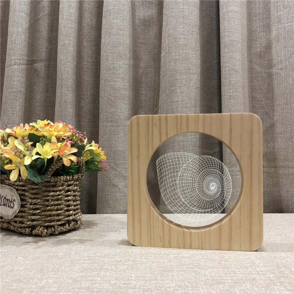 

Snails Shell Shape 3D LED Arylic Wooden Night Lamp Table Light Switch Control Carving Lamp for Children's Back School Decor Gift