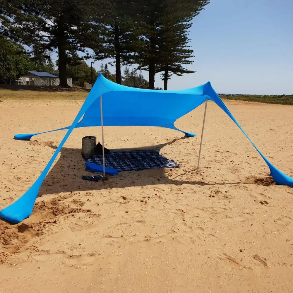 구매 휴대용 캠핑 Pergola 210*210*170cm 야외 방풍 비치 텐트 양산 및 전망대 텐트 모래 앵커 초경량 방수포