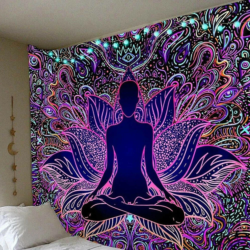 

Large Wall Hanging Tapestry Hippie Home Room Bedroom Cover Decors Psychedelic India Rectangle Bohemian Decorate Hippie Decorates