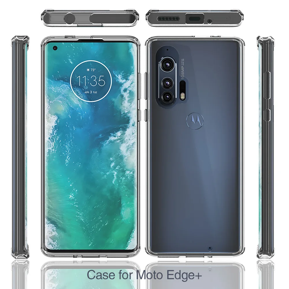Slim Hybrid Cover Air Cushion Fitted Case Flexible TPU With Clear Back Panel Shockproof Shell For Motorola Edge Plus Moto Edge+