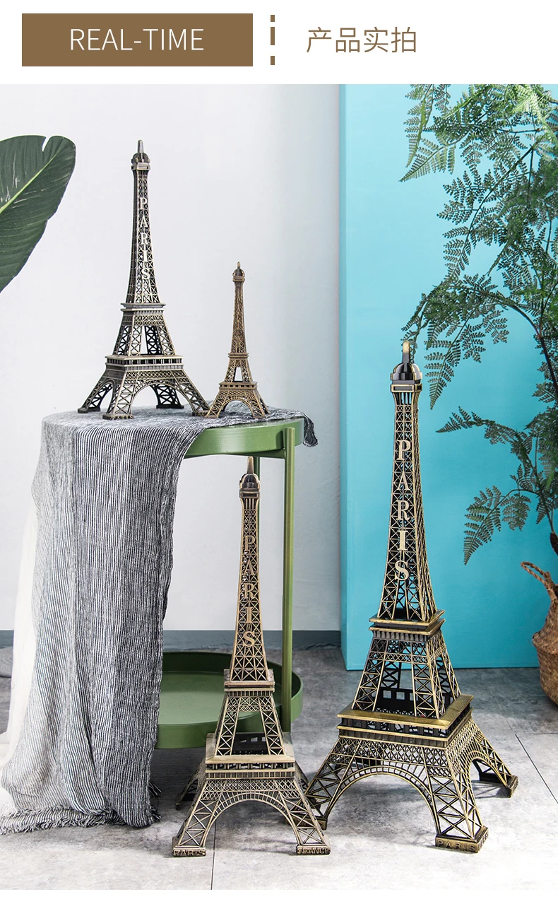 Mini Metal Iron Paris Tower Statue of Liberty Big Ben Models Home Decoration Crafts Building Cafe Living Room Office Figurine
