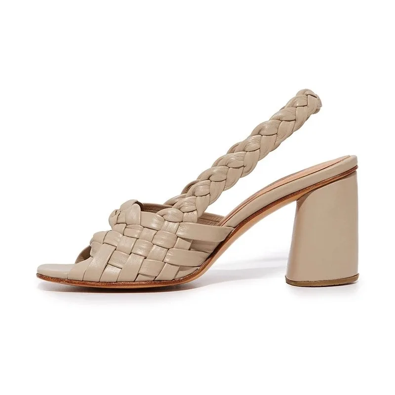 Летние женские сандалии гладиаторы на высоком каблуке Пикантная женская обувь с