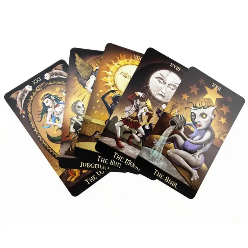 Традиционный английский Deviant Moon Таро 78 карт колода Oracle игральных Семья вечерние