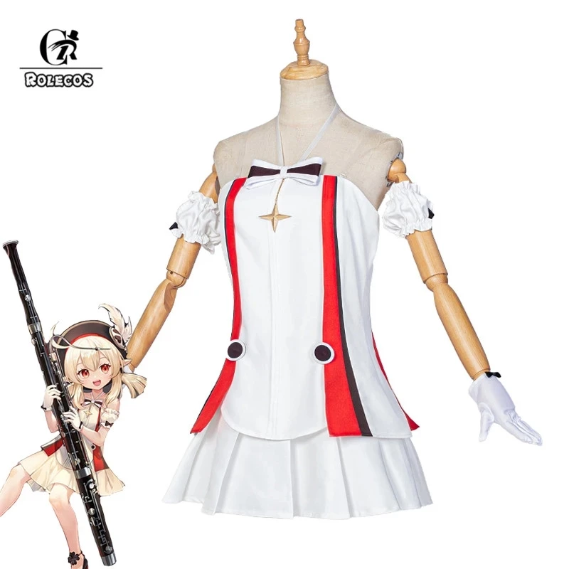 

ROLECOS Klee Cosplay Costume Game Genshin Impact Concert Klee Cosplay Costume Women Halloween Full Set with Gloves Hat