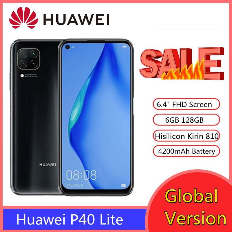 Huawei P40 Lite смартфон 6 ГБ 128 48MP 4 ''FHD экран Kirin 810 Octa Core телефон смартфоны PK xiaomi redmi note