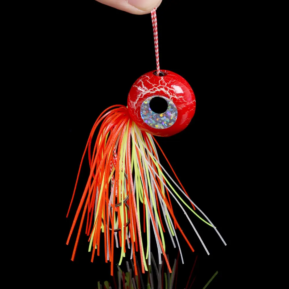 HENGJIA 1pcs 20G 40G 60G 80G 100G 120G Swim Jig Head Fishing weight with Rubber Skirt Sea Metal Lure Tackle | Спорт и развлечения
