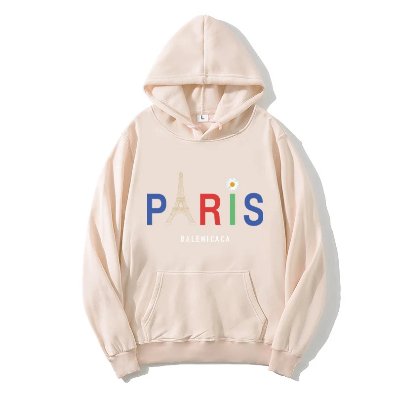 

Men's and Women's Spring/Fall 2020 Loose Hooded Sweatshirt Men's Paris Printed Harajuku Coat Hooded Hoodie Oversized Pullover
