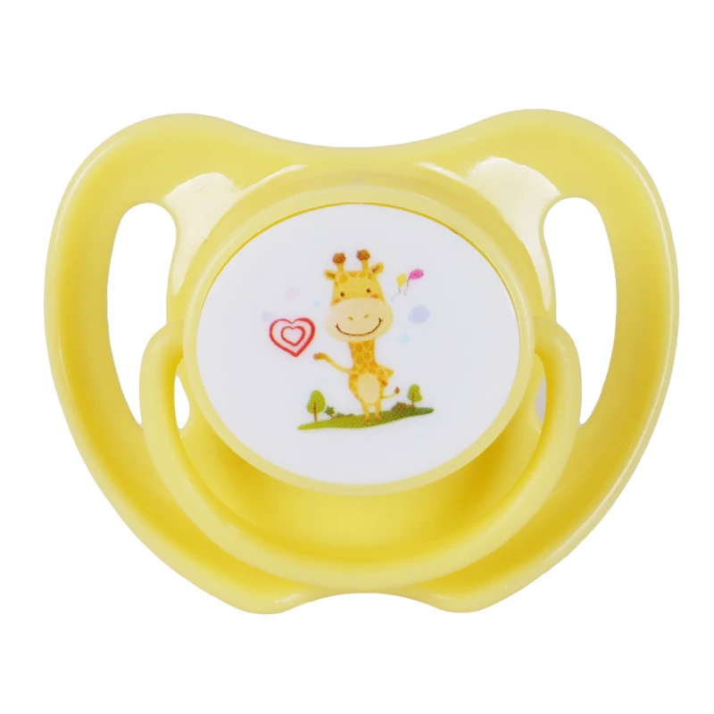 

1Pcs Cartton Animals Print Pacifiers Food Grade Silicone Baby Nipple Soother Toys Baby Round and Flat Nipples Pacifiers 4 Colors