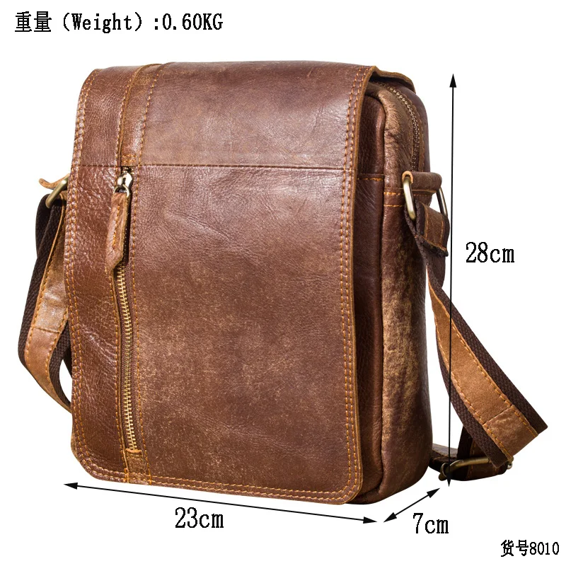 Original Leather Male Design Casual Shoulder messenger bag cowhide Fashion 10" iPad Tote Crossbody Satchel bag For Men 8010