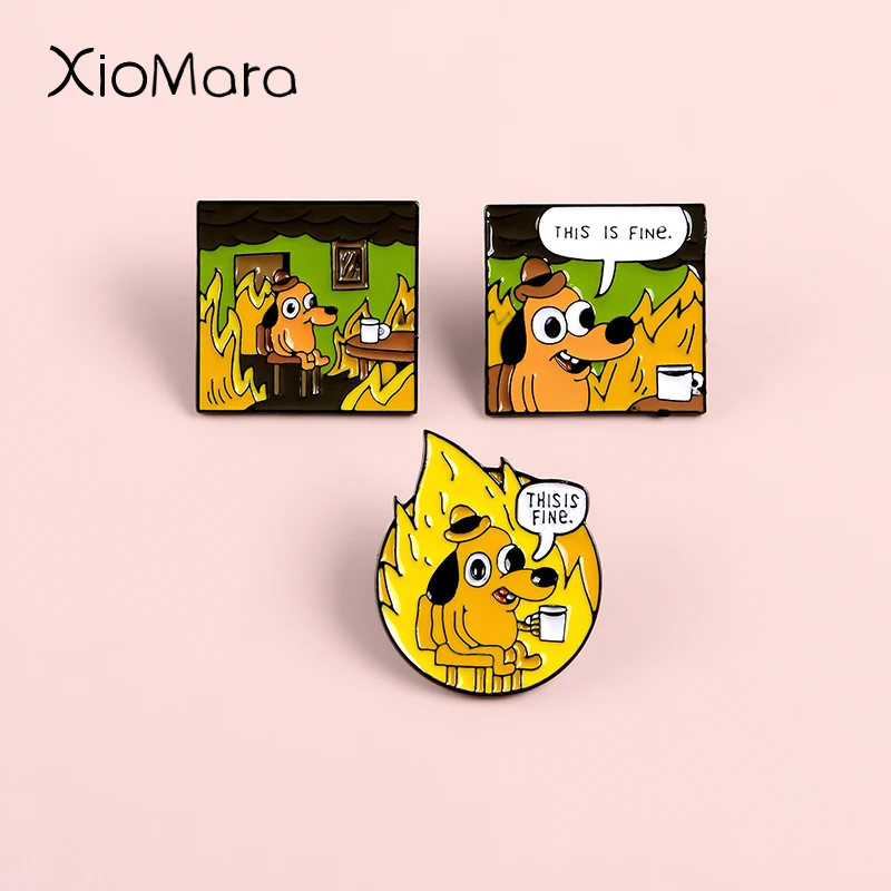 Meme Webcomic собака отворот Броши джинсовый значок ювелирные изделия забавные