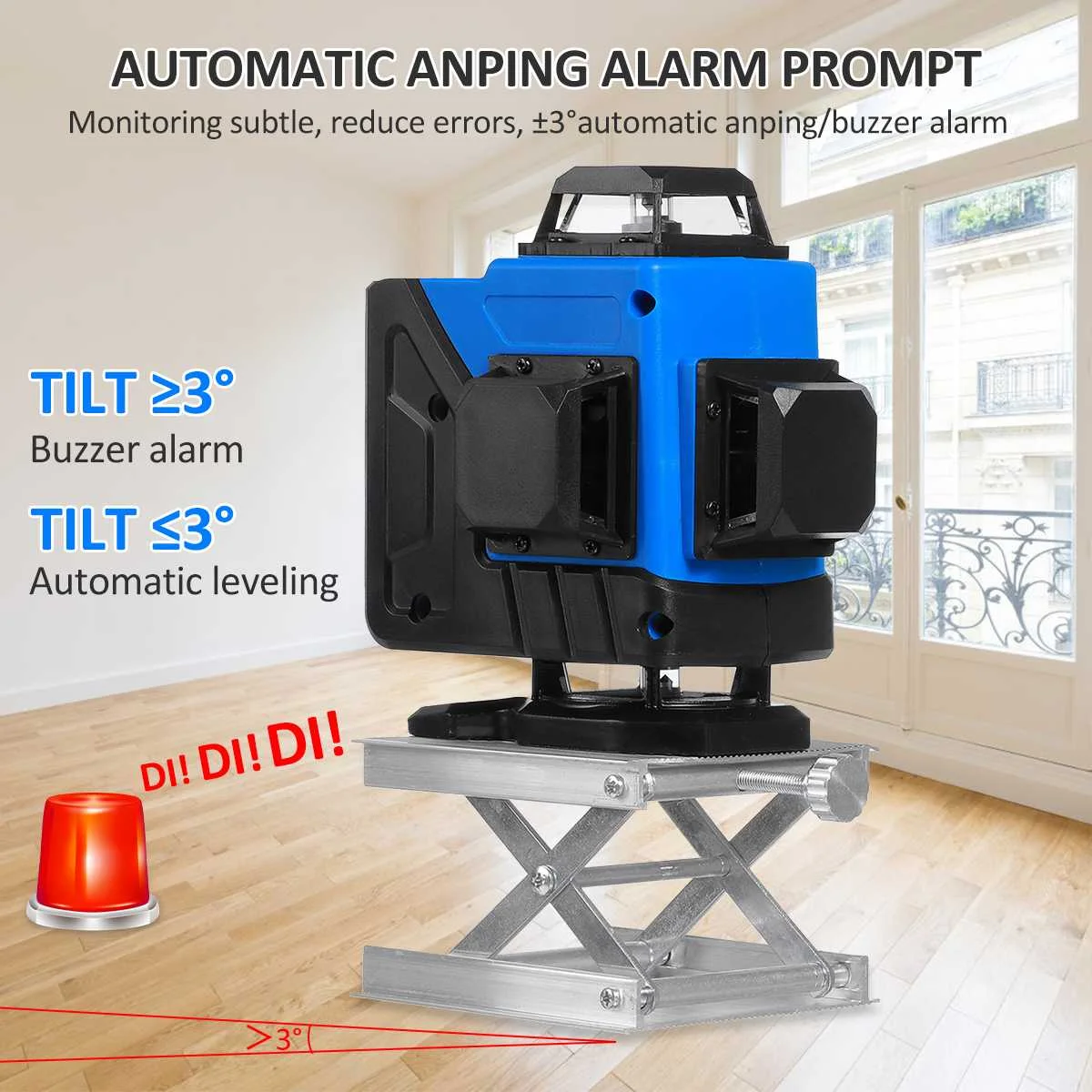 

Laser Level 16/12 Lines 4D Green Light LED Display Auto Self Leveling 360 Laser Levels Horizontal Vertical Cross Remote Control