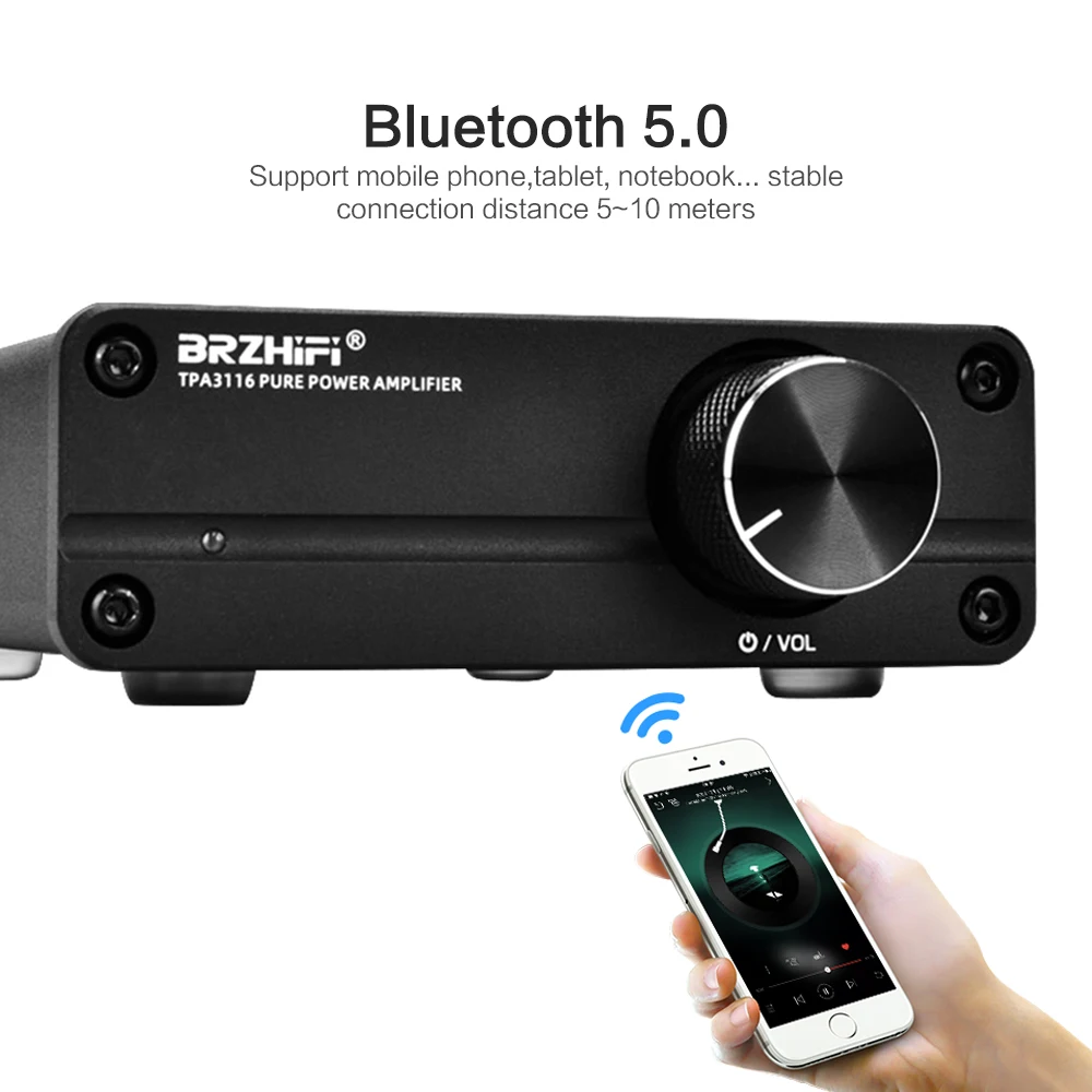 Усилитель звука BRZHIFI TPA3116 Bluetooth 5 0 100 Вт Hi Fi 2 каналов|Усилители мощности| |