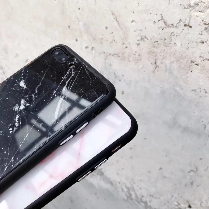 Чехол из закаленного стекла XS Max с мраморным камнем для iphone 6 6s 7 8 9 plus Жесткий