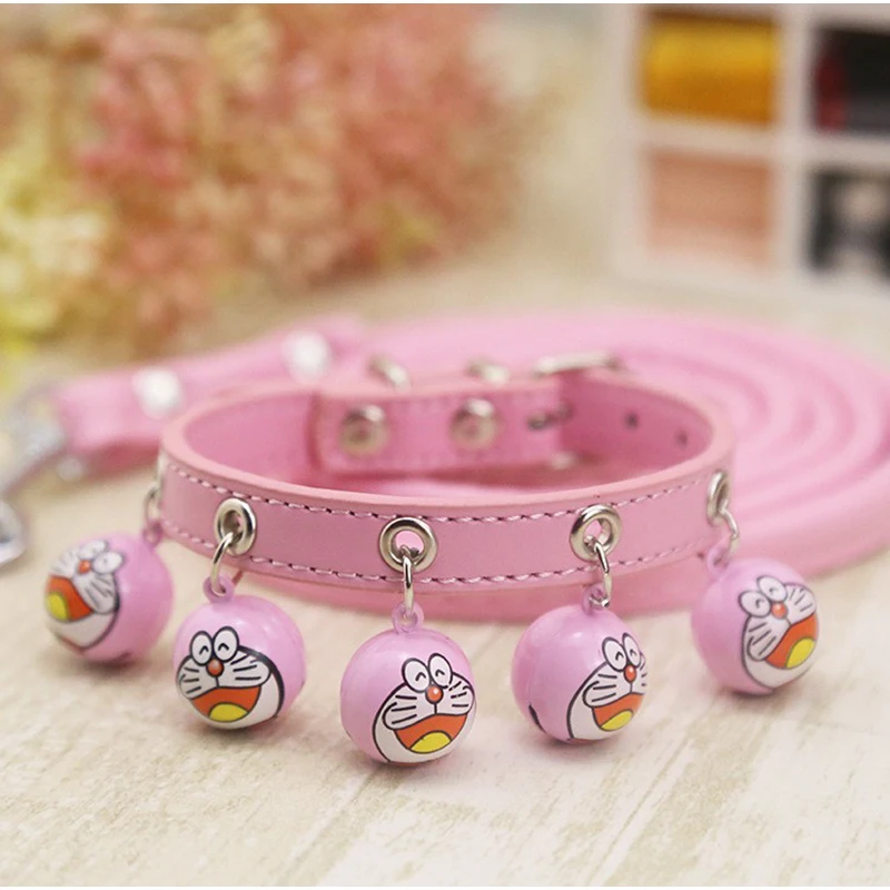 Модный ошейник с колокольчиками для кошек и собак + поводок улицы прогулок