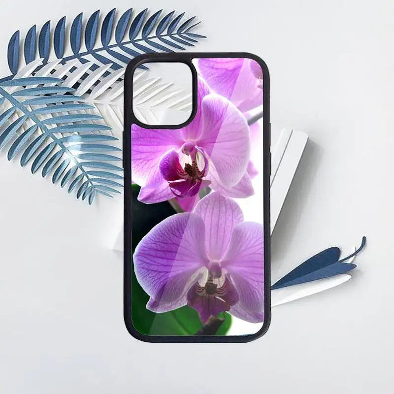 

Orchid Flowers Colorful Phone Case PC for iPhone 11 12 pro XS MAX 8 7 6 6S Plus X 5S SE 2020 XR Luxury brand shell funda