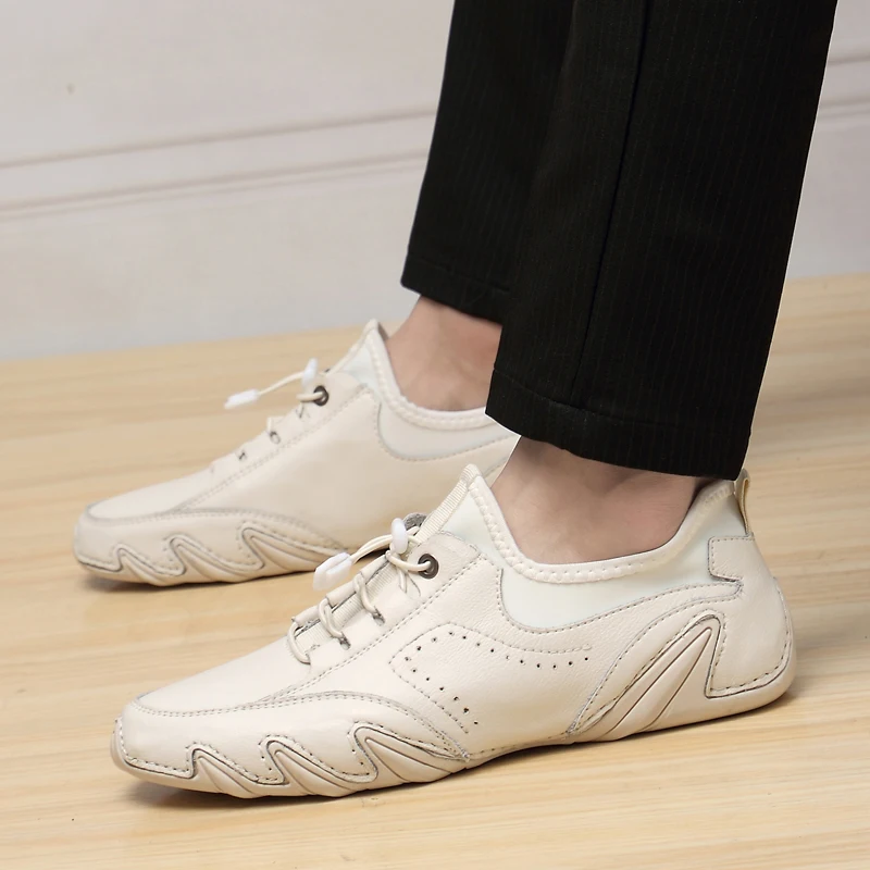 

Octopus Men Shoes Genuine leather Comfortable Men Casual Shoes Footwear Chaussures Flats For Men Slip On Lazy Shoes