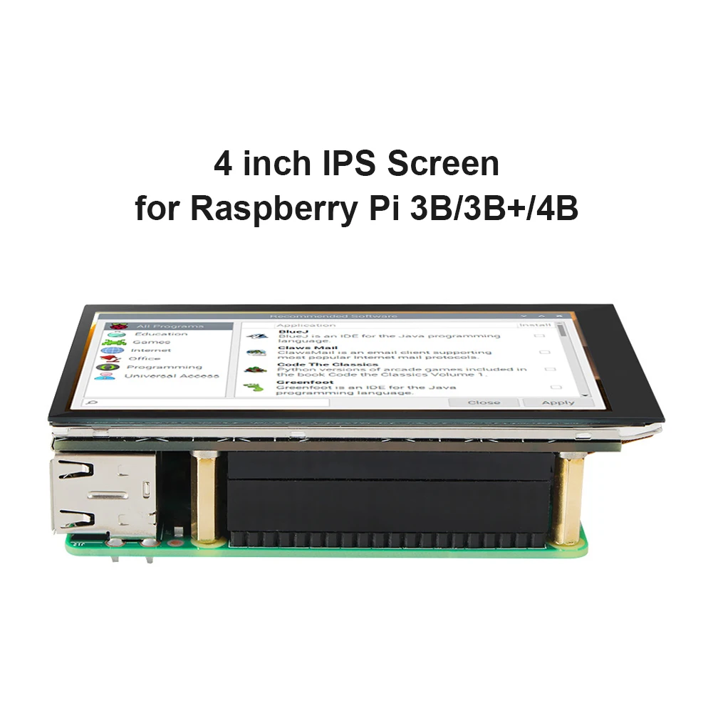 

4.0 inch IPS Portable Monitor 800 X 480 Capacitive Touch Display Screen for Raspberry Pi 3B 3B+ 4B