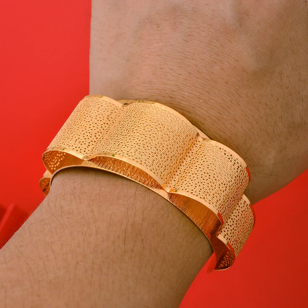 

Luxury Dubai Honorable Gold Color Bracelet& Bangles For Women Ethiopian African Bridal Arab Wedding Bangles Banquet Gifts