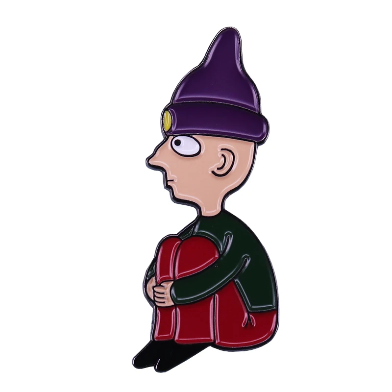 Винтажная музыкальная эмалированная булавка Robin радио с забавными анимационными