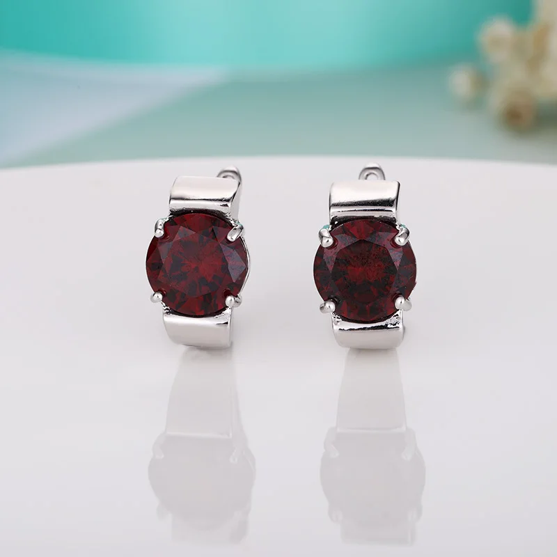 5-silver MAIKALE простые серьги с цирконием кубической Огранки Красный/синий/черный/зеленый 10 мм CZ бисера золото/серебро серьги для женщин Корейский подарок ювелирных изделий - Окраска металла: 5-silver
