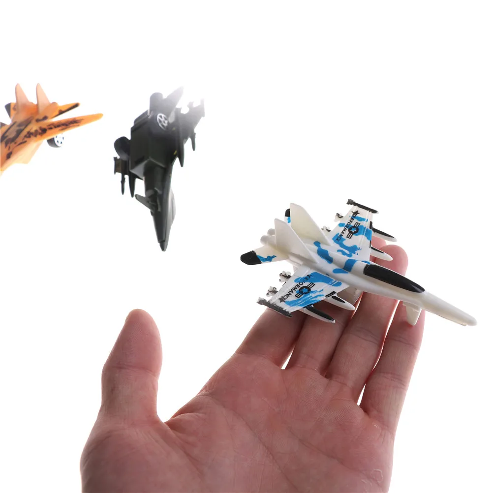 

1Pcs Children Education Toy Mini Aircraft Models Toys Force Fighter Airplane Toy Military Plane Pull Back Toy Random 4colors