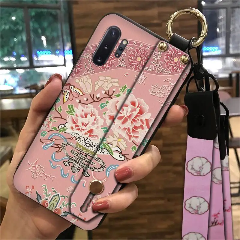 Ремешок на запястье в китайском стиле чехол для телефона Samsung Galaxy Note 10 Plus задняя