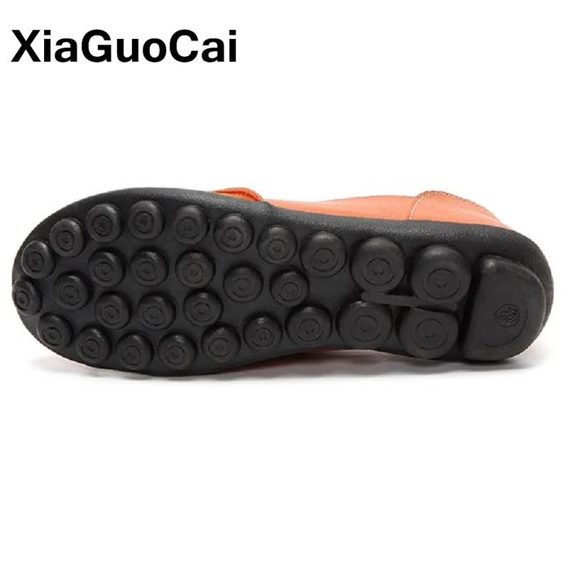 Women's Loafers Spring Autumn Gommino Genuine Leather Female Casual Shoes Flats Breathable Slip-On Doug Shoes Big Size 35-43