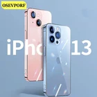 Прозрачный чехол с пылезащитной заглушкой, прозрачный мягкий чехол из ТПУ для телефона iPhone 13 12 11 Pro Max 8 7 6 S Plus X XR XS Max Couqe Capa