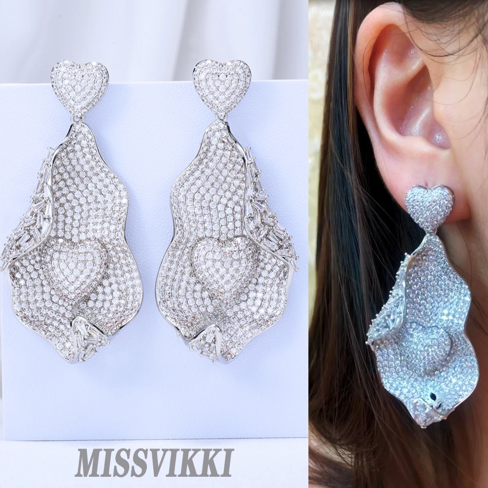 

missvikki Original Design Luxury Vintage Big Earrings For Noble Women Wedding Party CZ Dubai Bridal Earrings Gorgeous Jewelry
