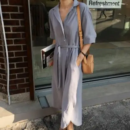 Для женщин летние Однобортный повязки длинная рубашка платье женское облегающее