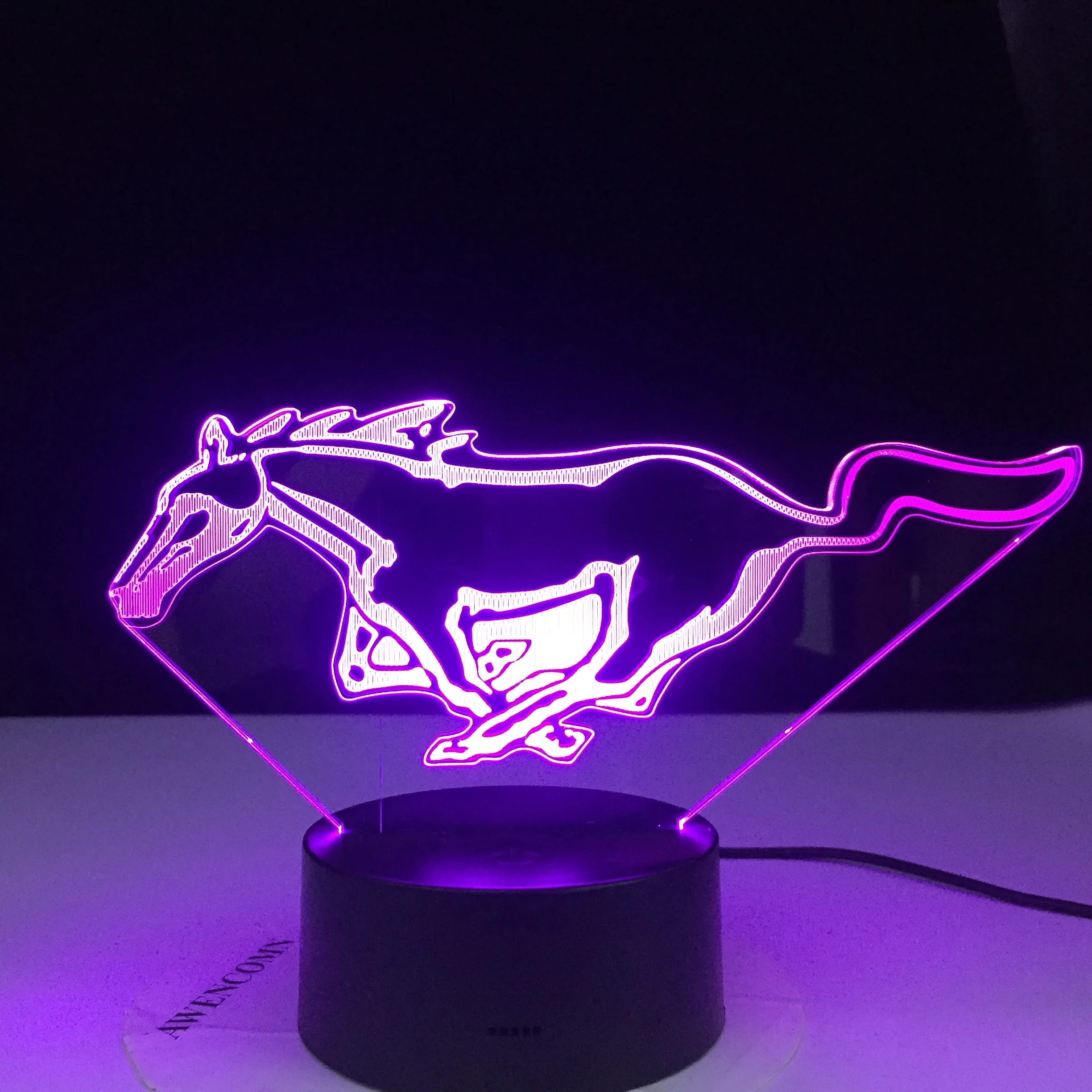 

Running Horse Logo LED Night light USB Novelty Gift 3D Desk Table Lamp USB touch Baby Sleeping Colors Changing Home Decoration