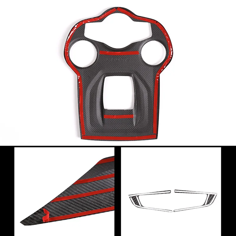 

For Alfa Romeo Stelvio Car Central Gear Panel Cover Door window lifting Red Carbon Fiber Style Trim Sticker car styling