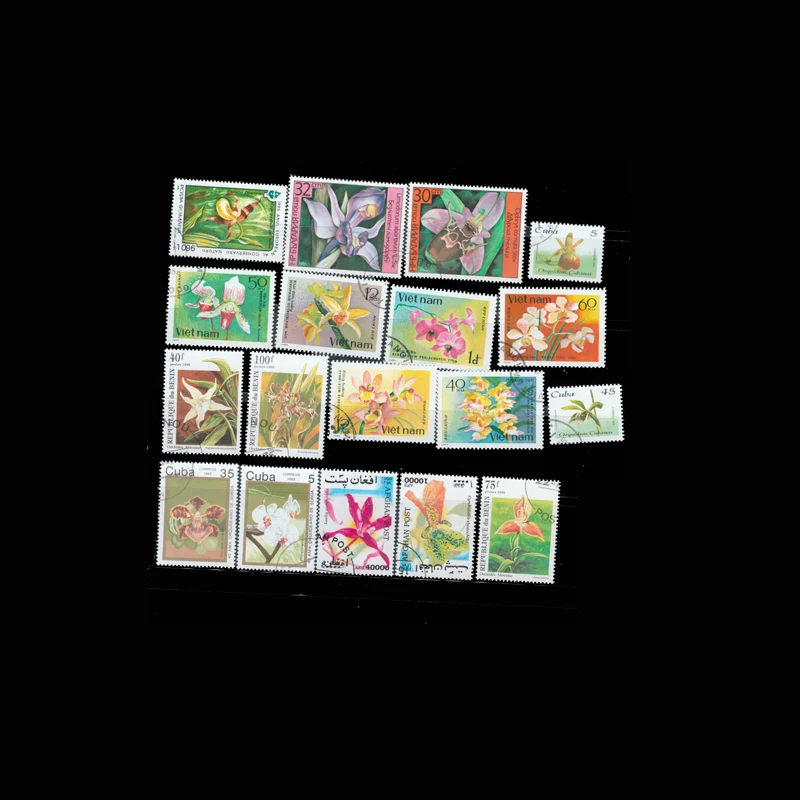 50 шт./лот Орхидея цветок тема печати мир оригинальный почтовый штамп с почтовой