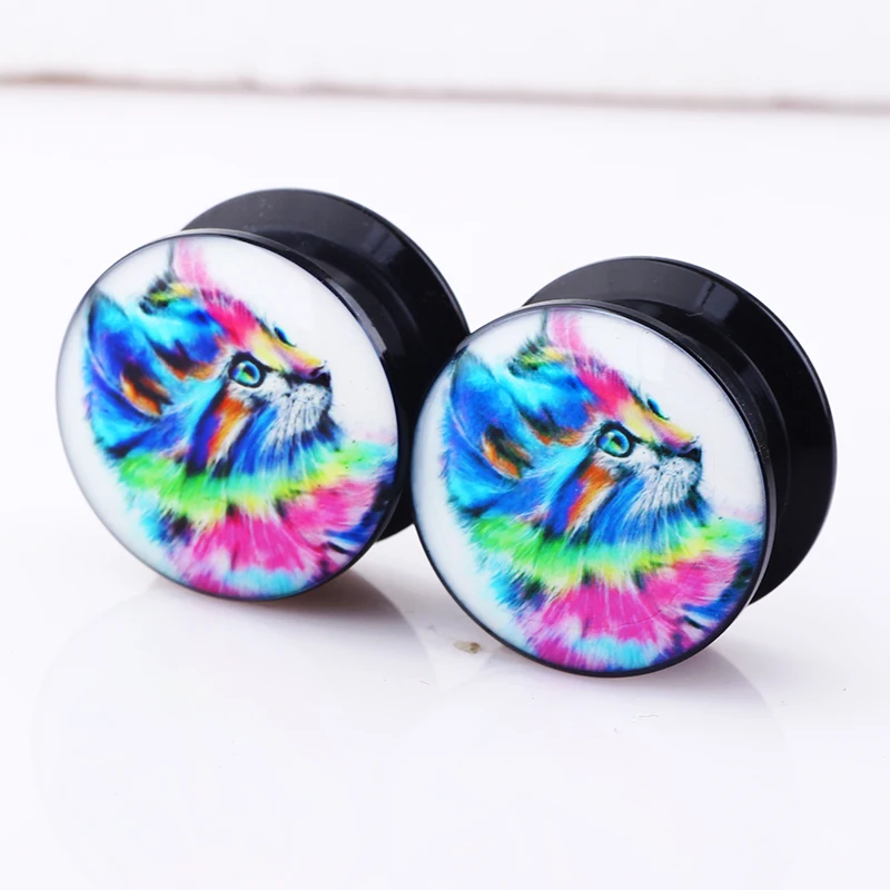 JUNLOWPY акриловые ушные датчики туннели серьга с логотипом расширитель Носилки