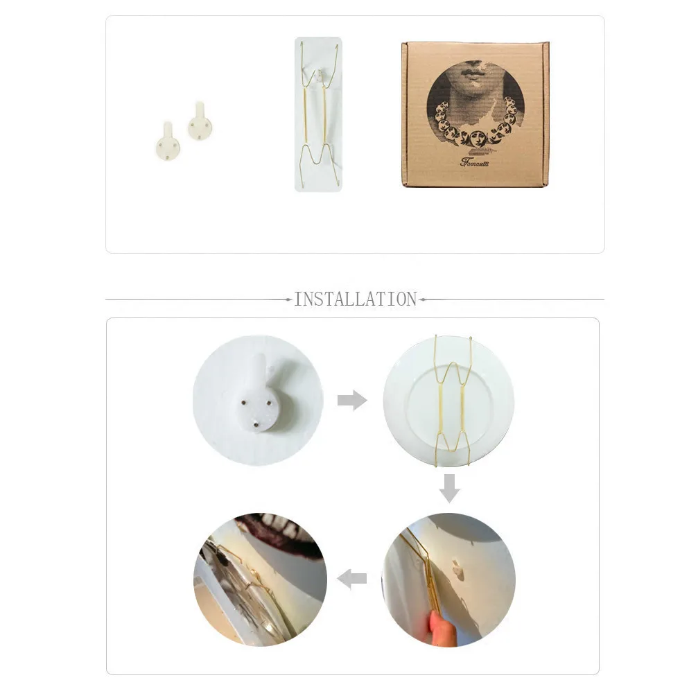 

European MILAN Style Gorgeous Rare Plates Lina Lightbulb Face Piero Wall Hanging Decorative 8 Inch