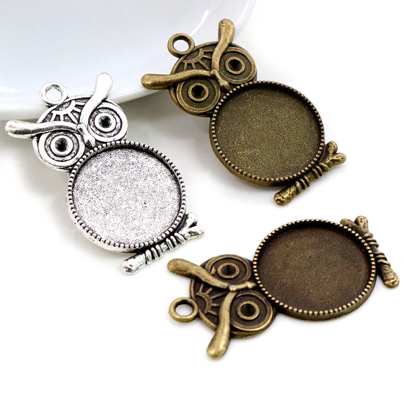 5 шт 20 мм Внутренний размер античный посеребренный позолоченный стиль Совы