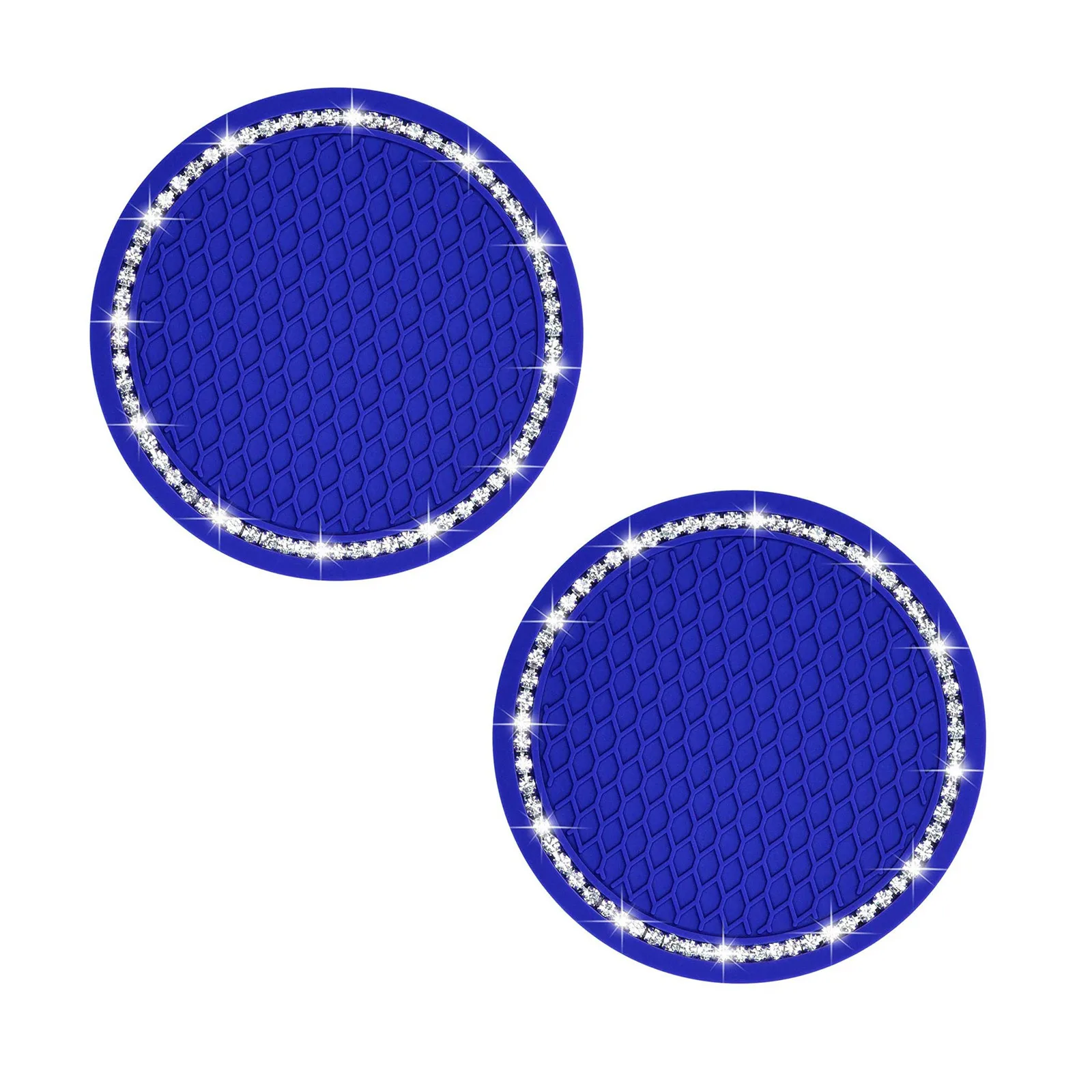 

Water Coaster with Diamond Round Non-slip Insulation Car Soft Rubber Pad Universal Car Silicone Coaster Car Accessorie #40