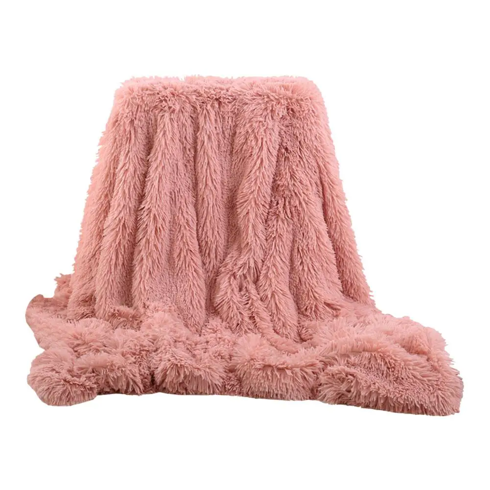 

Soft Couch Blanket Double Layers Fluffy Blankets Super Soft Faux Fur Throw Blanket Machine Washable Blankets For Couch Sofa B