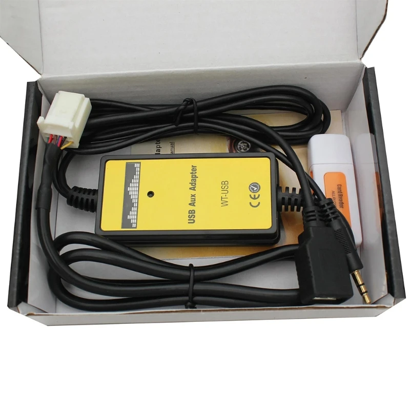 Автомобильный адаптер C D MP3 аудио интерфейс Aux USB преобразователь 12 контактов