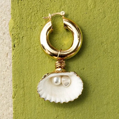Boucles d oreille женские серьги для женщин эффектные большие серьги богемные boho висячие серьги из пресной воды с жемчугом - Окраска металла: single earring