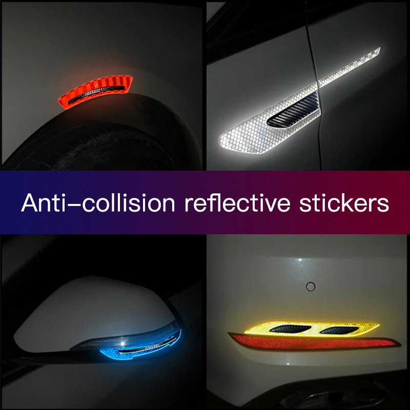 

car door reflective luminous car stickers reflector bumper anti-collision warning highlighting decorative supplies accessories