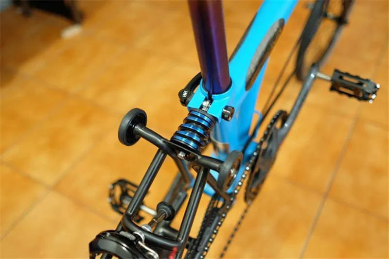 Складной велосипед задний амортизатор удара titanium сплава для brompton велосипед задний амортизатор