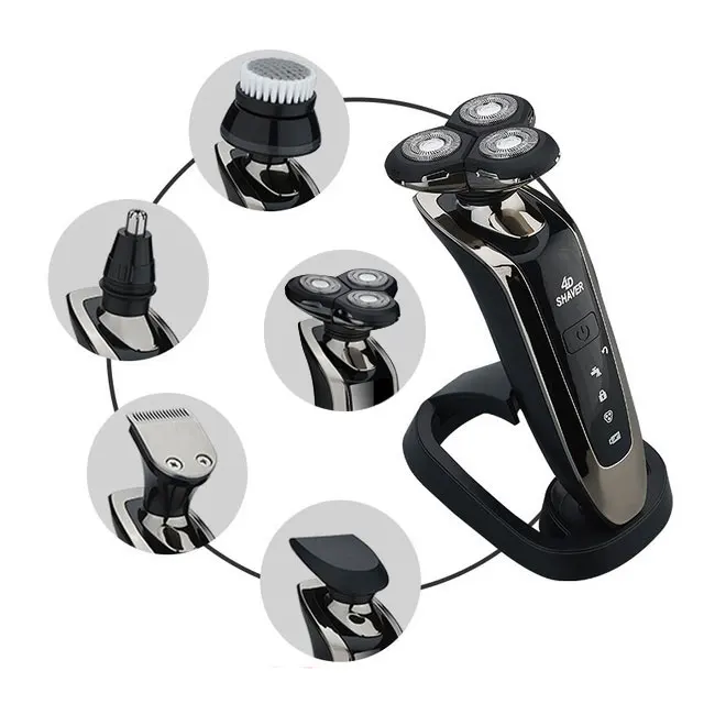 

4D Floating Electric Shaver For Men Beard Razor Rotating Rechargeable Multifunctional Beard Hair Clipper Shaver Wet-Dry Dual Use