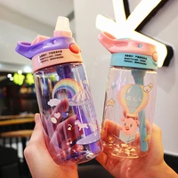 kids water sippy cup creative cartoon baby feeding cups with straws leakproof water bottles outdoor portable childrens cups