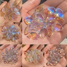 20 шт.упак. бусины из чешского хрусталя, цветные стеклянные бусины AB в форме звезды, сердца, листьев для изготовления ювелирных изделий, ожерелий, серег, лучшее качество