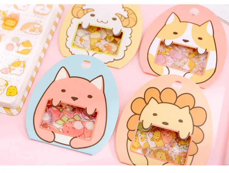 50 шт милые Мультяшные декоративные наклейки s Kawaii животные канцелярские наклейки s ПВХ клейкие наклейки для детей DIY принадлежности для скрапбукинга