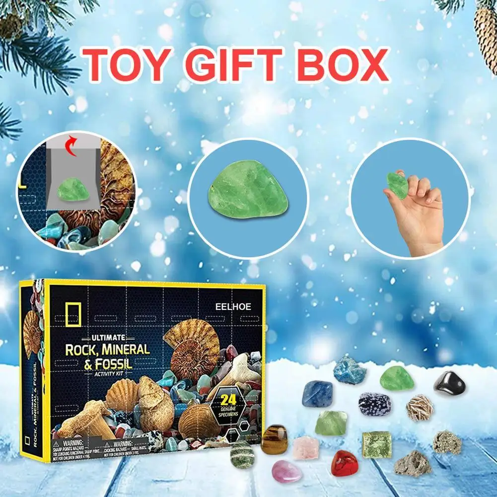 

Mega Fossil Dig Kit Christmas Advent Calendar Mineral Gift Box Funny Early Childhood Education Toys Fidget Advent Calendar